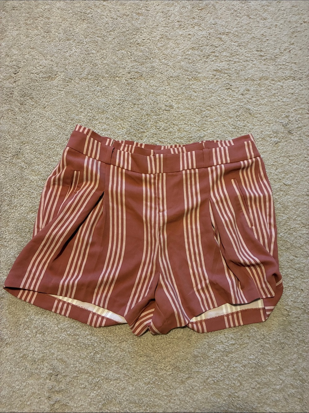 torrid Rust-Pink Striped High-Waist Shorts